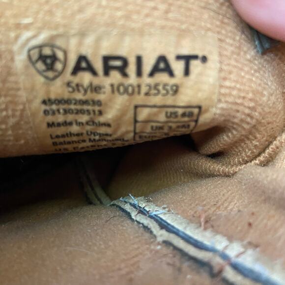 Ariat Fatbaby Brown Suede Embossed Ostrich Cowboy Boots Size 6B - Picture 15 of 15